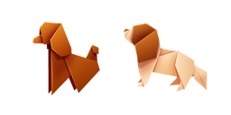 Origami Poodle and Cavalier King Charles Spaniel Puppies Cursor