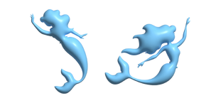 Курсор Simple 3D Light Blue Mermaid