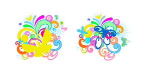 Frutiger Metro Butterflies and Colorful Swirls Cursor