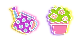 Neon Watering Can and Houseplant Cursor