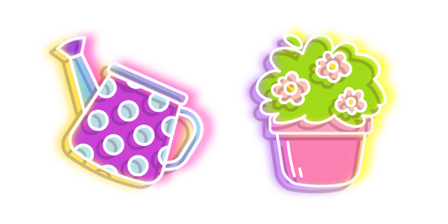 Neon Watering Can and Houseplant Cursor