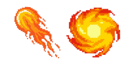 Meteorite and Fireball Pixel Cursor