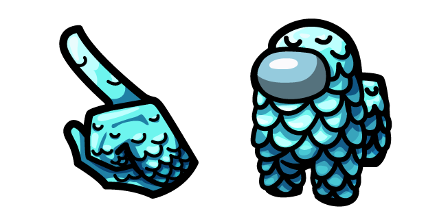 Among Us Cyan Character with Scales Cursor