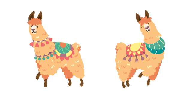 Llamas in Traditional Clothing Cursor