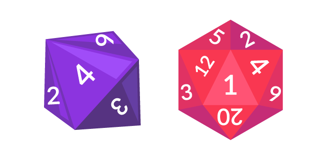 D&D RPG Dados D8 y D20 Cursor