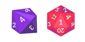 D&D RPG Dados D8 y D20 cursor