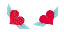 Origami Cœurs Rouges avec Ailes Curseur