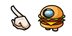 Among Us Personnage Blanc en Costume de Burger Curseur