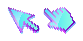 3D Cyan Pixel Cursor