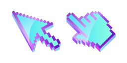 3D Cyan Pixel Cursor