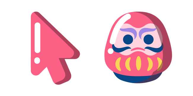 Minimal Pink Daruma Doll Cursor