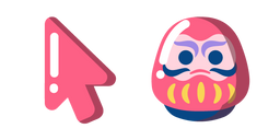 Minimal Pink Daruma Doll Cursor