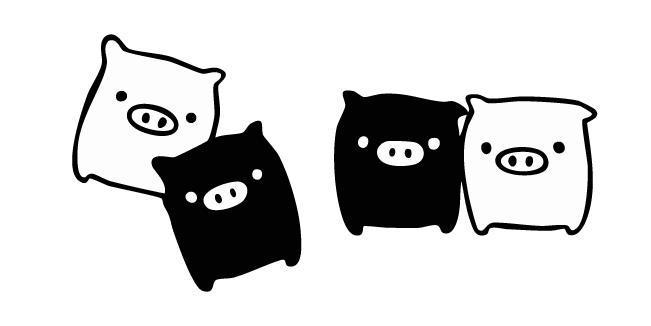 San-X Monokuro Boo Pigs Cursor