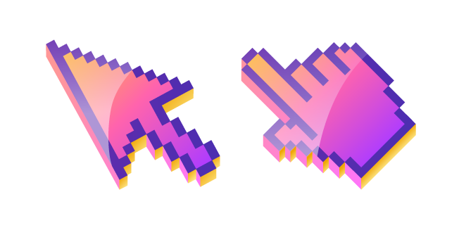 3D Sunset Pixel Cursor