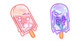 Cute Sakura and Lavender Popsicles Cursor