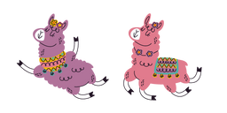 VSCO Girl Purple and Pink Llamas Cursor