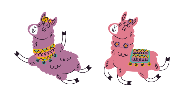 VSCO Girl Purple and Pink Llamas Cursor