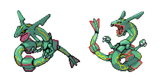 Pokemon Rayquaza Pixel Cursor