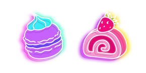 Neon Macaron and Roll Cake Cursor