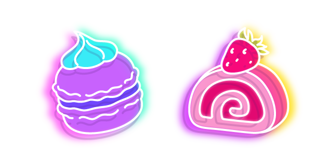 Neon Macaron and Roll Cake Cursor