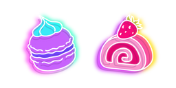 Neon Macaron and Roll Cake Cursor
