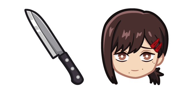 Chibi Chainsaw Man Kobeni and a Knife курсор