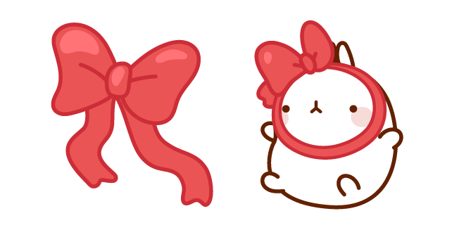 Molang with a Red Ribbon курсор