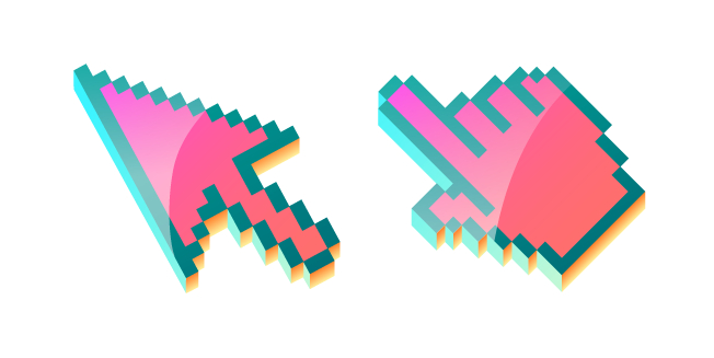 3D Flamingo Pink Pixel курсор