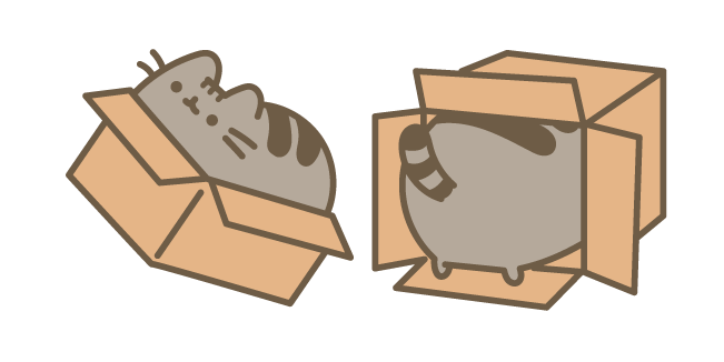 Pusheen Cachant dans une Boîte Cursor