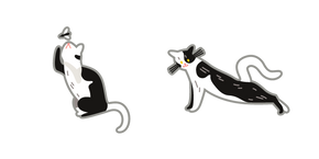Gato Estirándose y Cazando una Mosca cursor