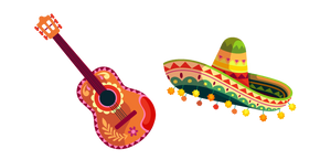 Mexico Guitar and Sombrero Cursor