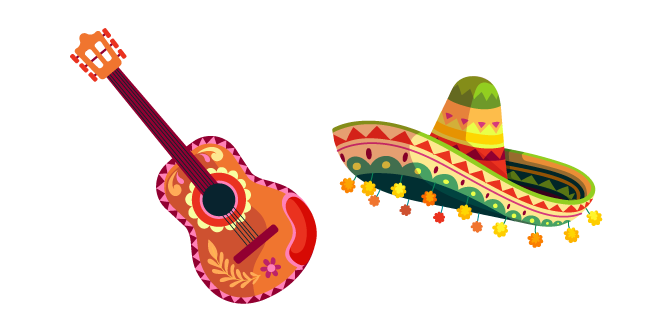 Mexico Guitar and Sombrero курсор