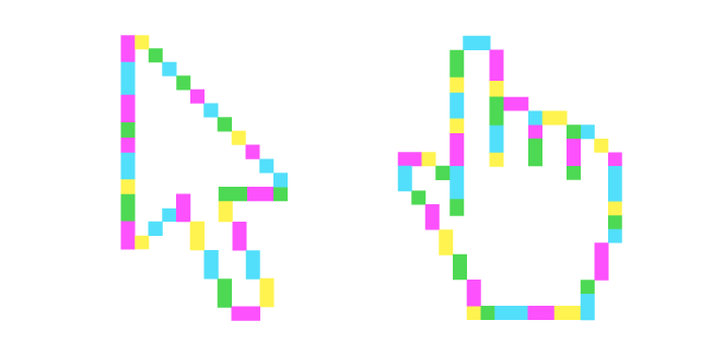 White Icing with Colorful Sparkles Pixel курсор