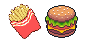 Курсор French Fries and Burger Pixel