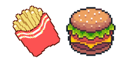 Курсор French Fries and Burger Pixel