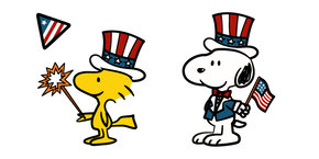 Peanuts Día de la Independencia con Snoopy y Woodstock cursor