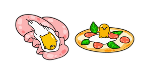 Gudetama on Ham Slices and Pizza Cursor