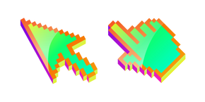 3D Lime Green Pixel Cursor