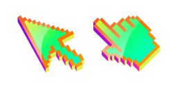 3D Verde Lima Pixel Cursor