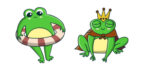 Mignonnes Grenouille avec Bouée et Roi Grenouille Curseur