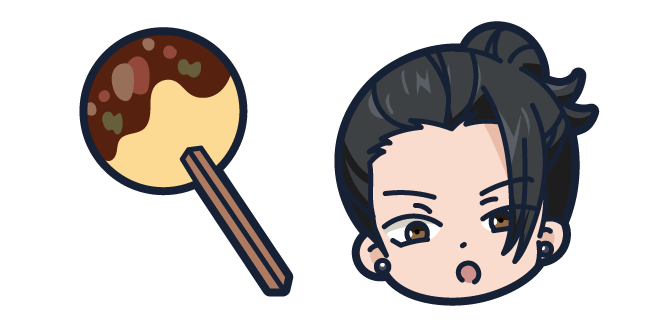 Chibi Jujutsu Kaisen Suguru Geto and Takoyaki Ball Cursor