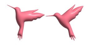 Simple 3D Colibrí Rosa cursor