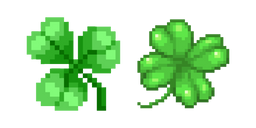 Shamrock and Four-Leaf Clover Pixel Cursor
