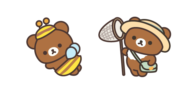 San-X Rilakkuma Chairoikoguma Jouant dans un Jardin Cursor