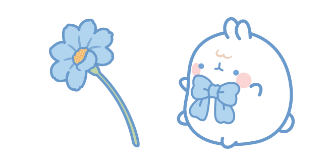 Molang et une Tendre Fleur Bleue Cursor
