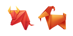 Origami Taureau et Chèvre Curseur