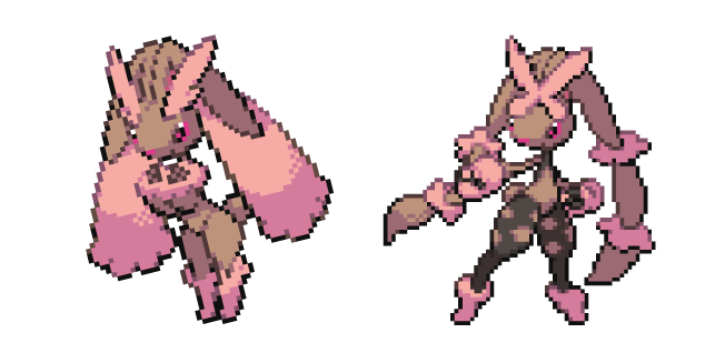 Pokemon Lopunny y Mega Lopunny Pixel Cursor