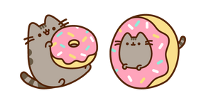 Pusheen y una Dona Gigante cursor