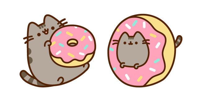 Pusheen y una Dona Gigante Cursor