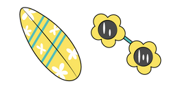 VSCO Girl Planche de Surf et Lunettes Fleur Curseur